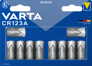 Varta batteri CR123A lithium 3V; 1480mAh; Ø17x33,4mm