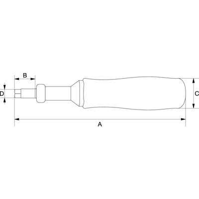 Momentskruetrækker Justérbar med Nm skala 1-6 Nm