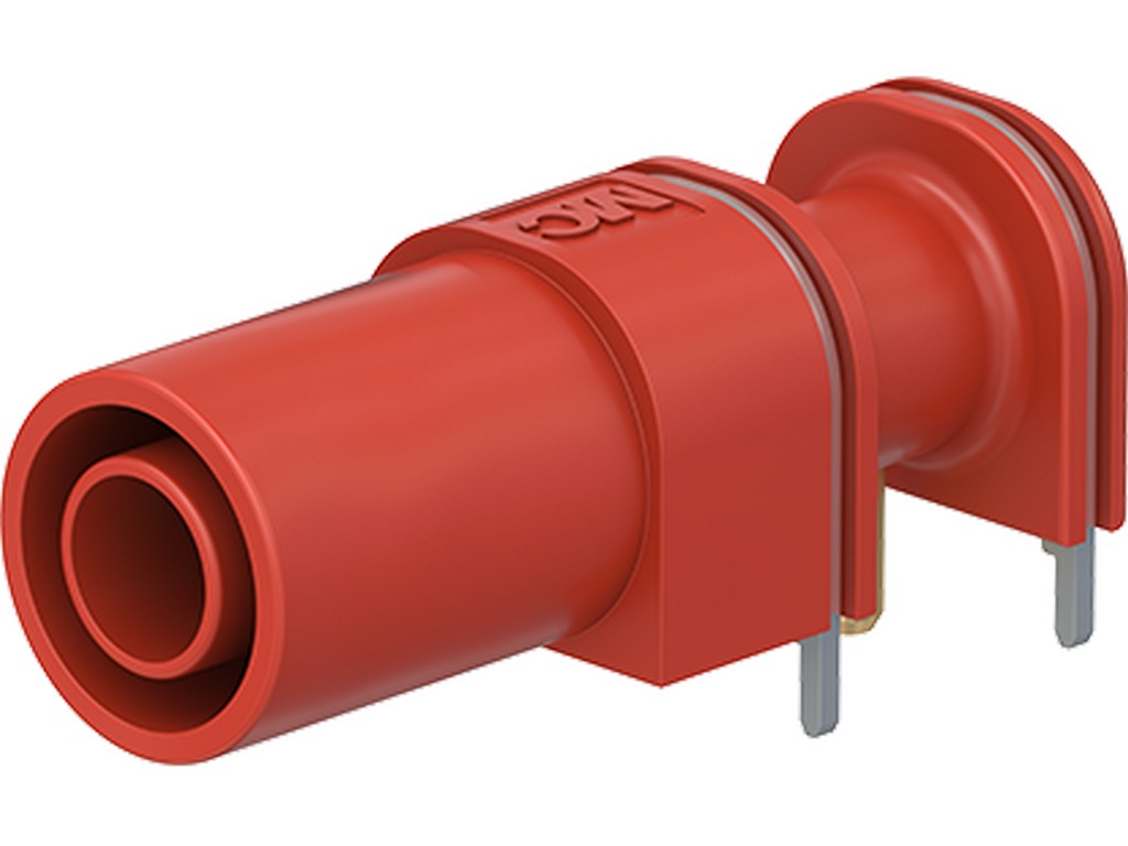 Socket XELW-4 Ø4mm RED for PCB mounting