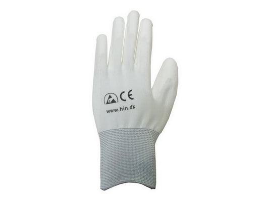 Gloves ESD Grey carbon PU-coated fingertips size XL