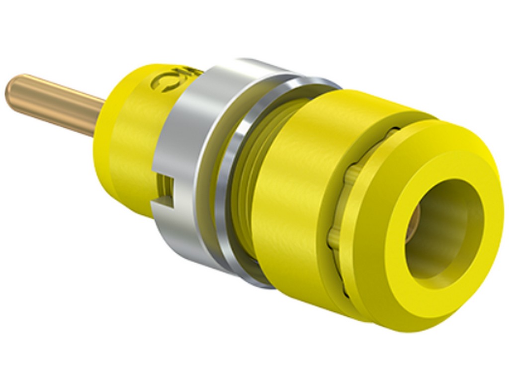 Socket recessed SLB2-R yellow 600V CAT III 10A