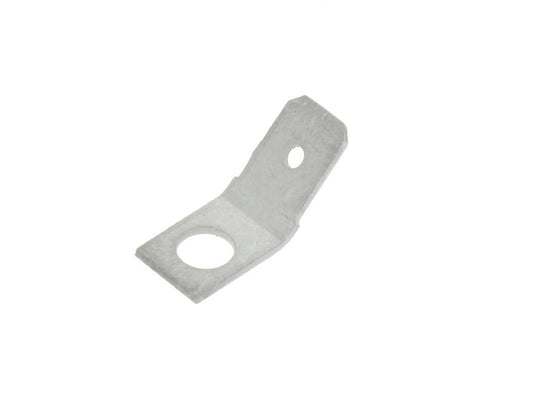 Flat connector brass tinned 6.3x0.8mm-Ø4; angle 45°