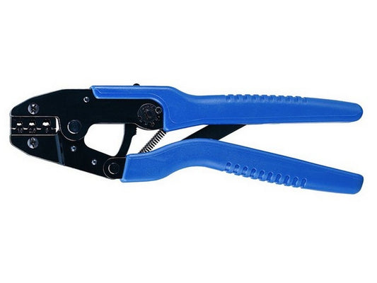 Ergonomic crimping pliers for uninsulated flat connectors 0.5-6mm;