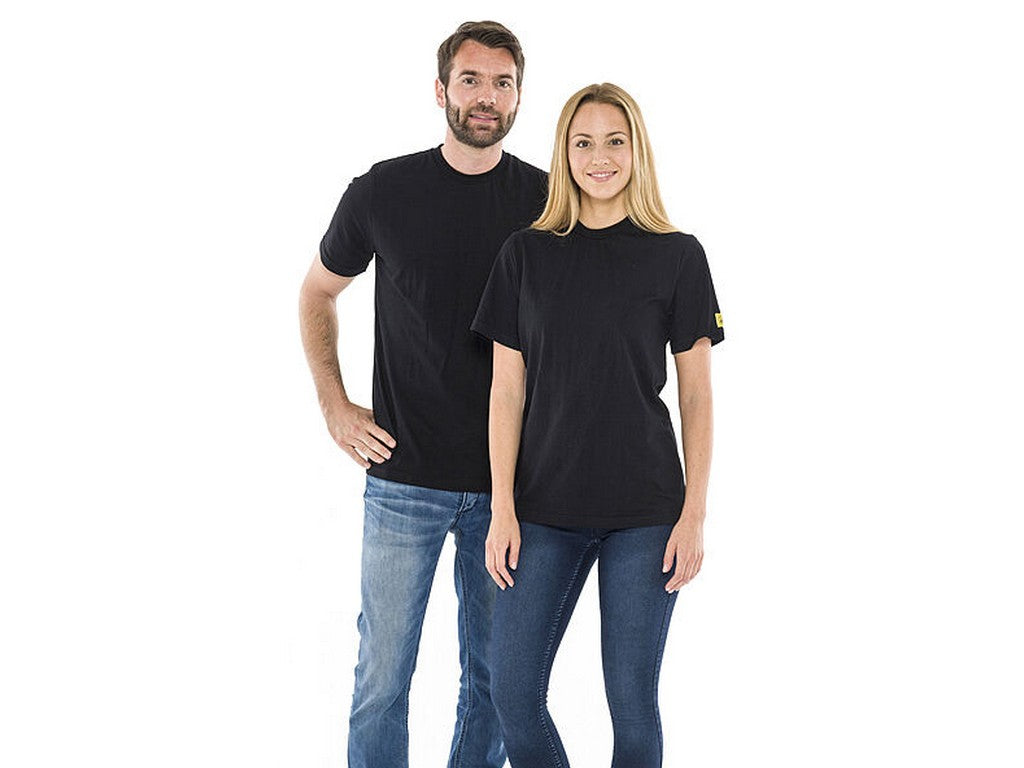 T-skjorte ESD m/rund hals sort 150g/m størrelse M