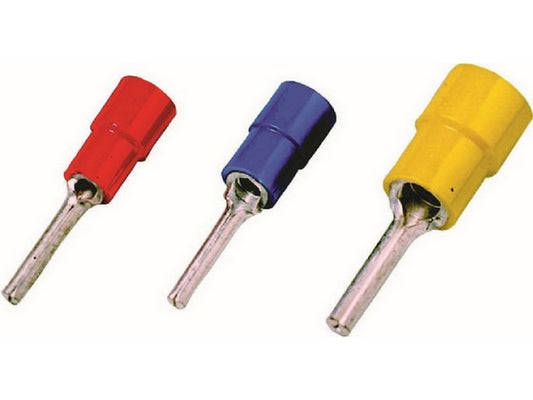 Kabelsko stift isoleret rød 10mm²-2,4x4,3mm