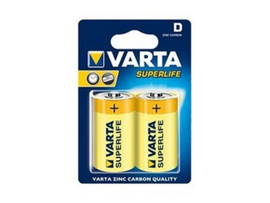 Varta batteri Superlife D 1,5V; Ø34,2x61,5mm; BL-2 (R20)