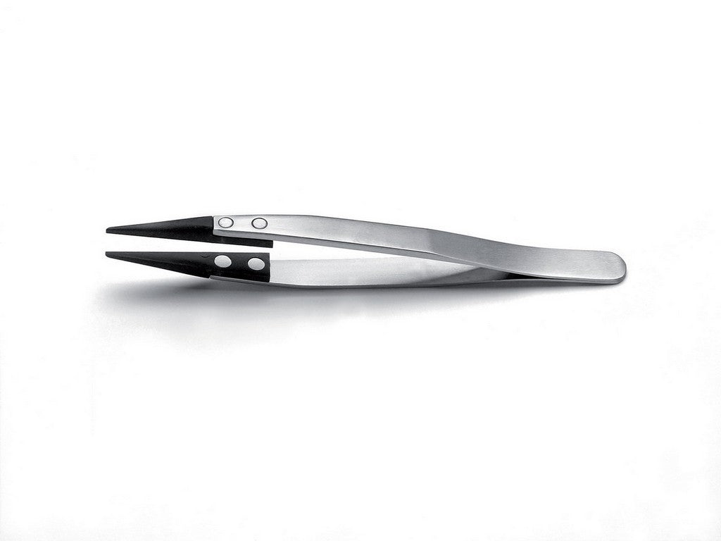 Tweezers, plastic tip 1mm wide 130mm