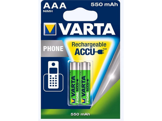 Varta Ni-MH Phone Accu AAA 1,2V 550mAh Ø10,5*44,5mm  BL-2