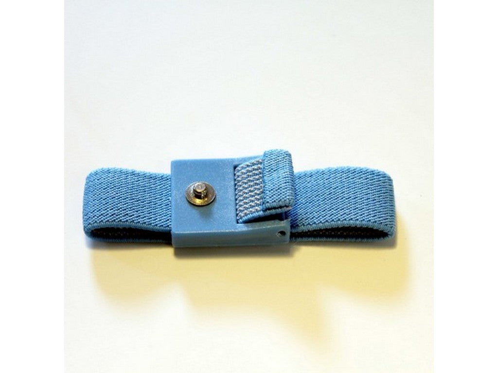 Wristband blue allergy friendly adjustable w/4mm male snap button