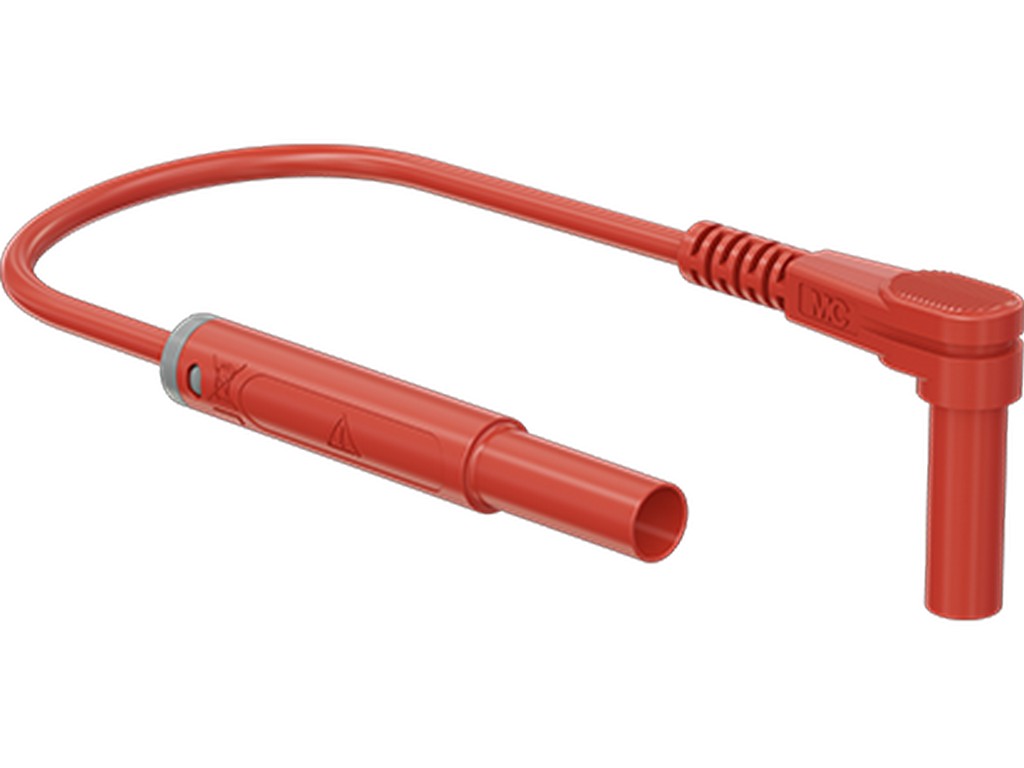 Testlink. 1mm silikon 1,0m rød SARK-4N-S10 vinkel/rett 1000V/19A CATIII