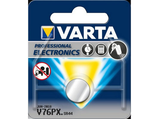 Varta batteri V76PX sølvoxid 1,55V: 145mAh: Ø11,6x5,4mm SR44