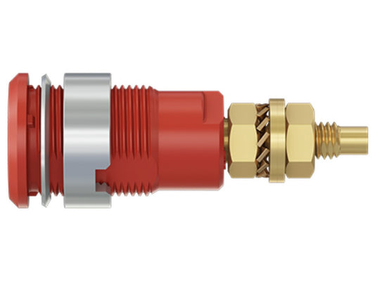 Bøsning SLB4-G forgyldt rød CAT III 1000V 32A