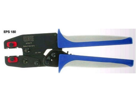 Straight crimping pliers for loose dies with locking function for correct crimping