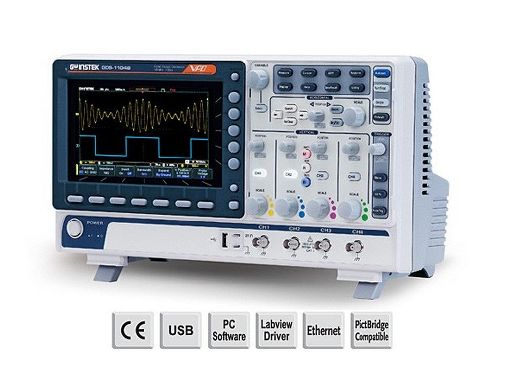 GW-DS Oscilloscope 4CH 100MHz 1GSa/s - USB - 10M memory CH 7 TFT color screen