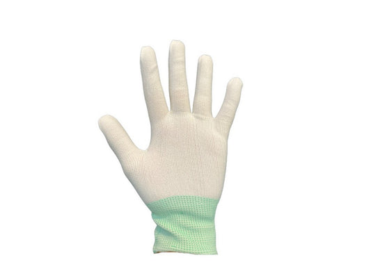 Hansker ESD Hvit nylon PU-belagt fingertupp størrelse M