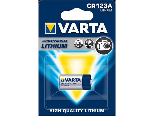 Varta batteri CR123A lithium  3V; 1480mAh; Ø17x33,4mm