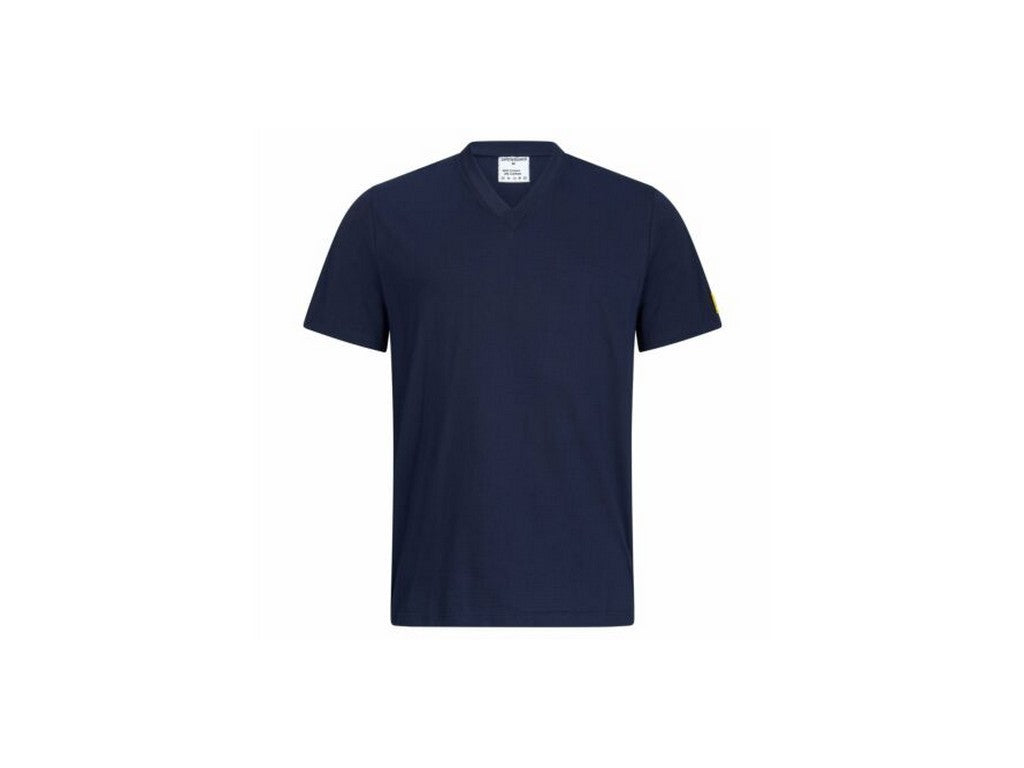 T-shirt ESD m/V-hals marineblå str. L