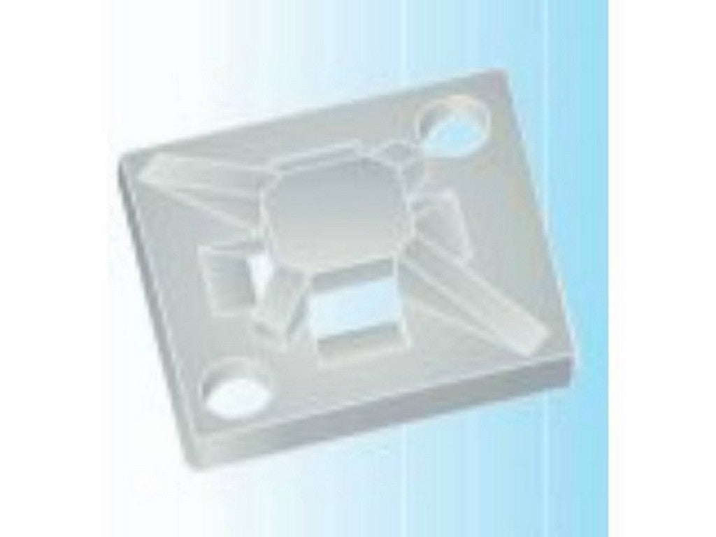 Anchor plate for cable tie white 19X19mm self-adhesive/screw hole