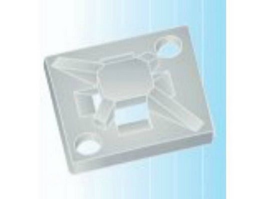 Anchor plate for cable tie white 19X19mm self-adhesive/screw hole