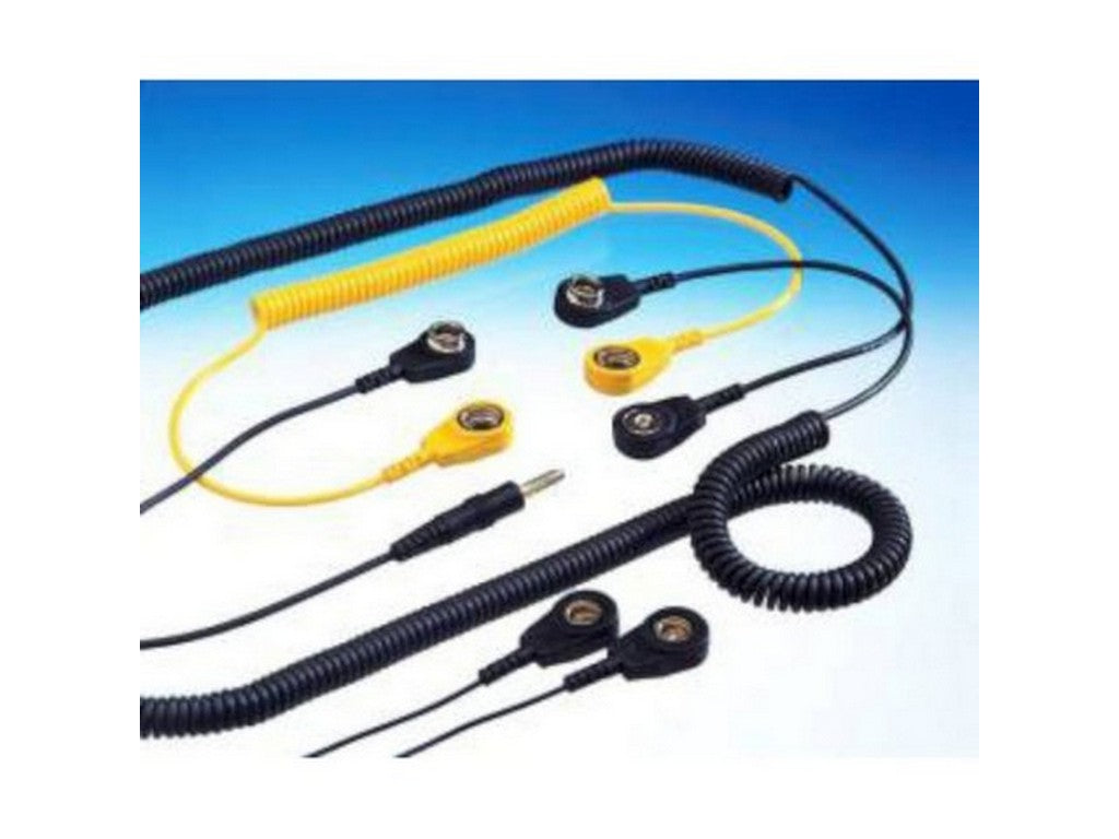 Spiral cable 2 mtr. Standard 4mm banana and 10mm female push button