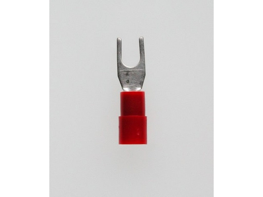 Cable lug fork insulated red 0.5-1mm-C3.5mm UL-Approved.