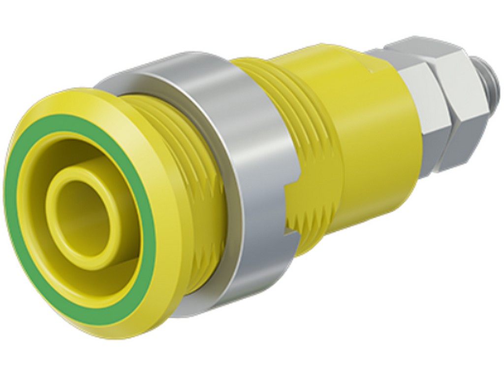 Socket SLB4-GK/N nickel-plated YELLOW/GREEN CATIII 1000V/CATIV 600V 32A