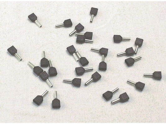 Terminalrør isolert. dobbel svart 2x1,5mm-L8mm bag m/500stk.