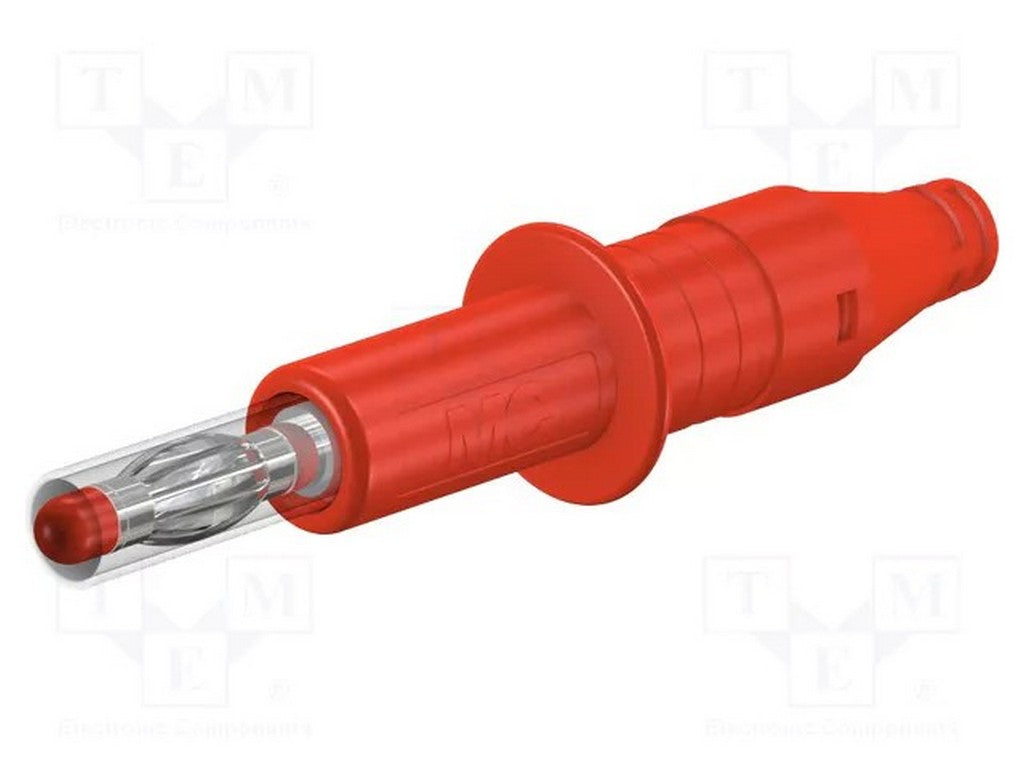 Bananstik lige X-GL-438 rød 600V - CAT II - 32A
