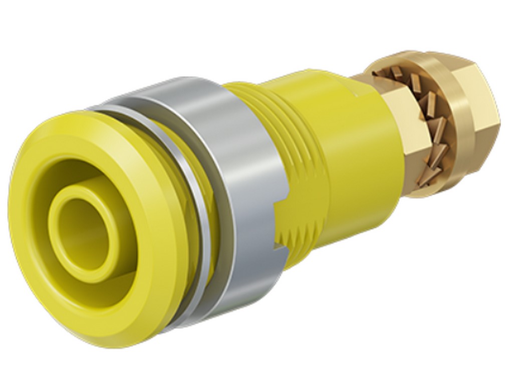 Socket SLB4-GK gold plated YELLOW CATIII 1000V/CATIV 600V 32A