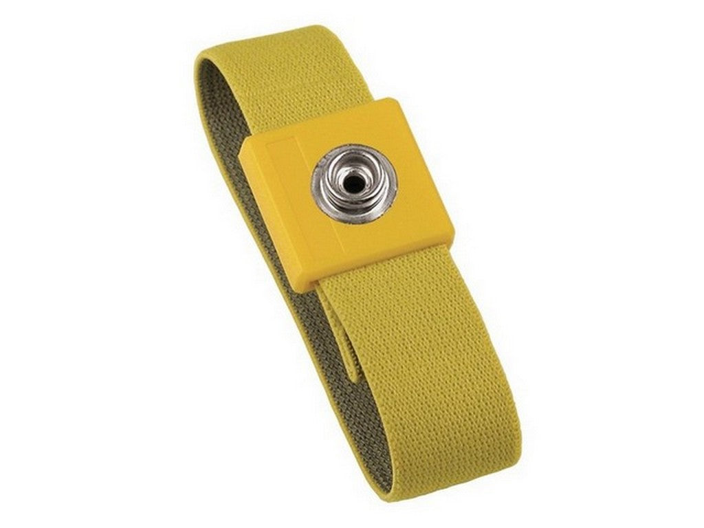 Wristband yellow hypoallergenic adjustable w/10mm male snap button Build-to-Order