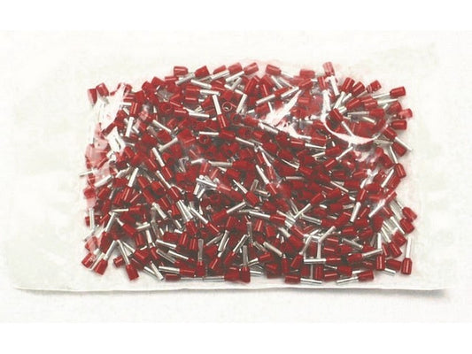 Terminalrør isolert RØD 1,5mm-L10mm; pose m/500stk.
