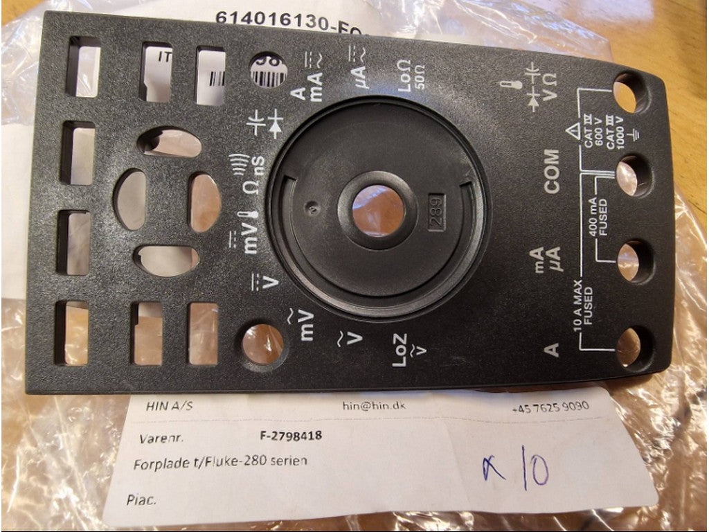 Fluke 289 front panel, black