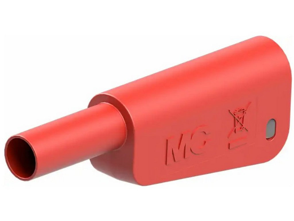 Banana plug Ø4mm SLQ-4N-46 red 1000V CATII/600V CATIII 32A f/2.5mm2 wire for soldering