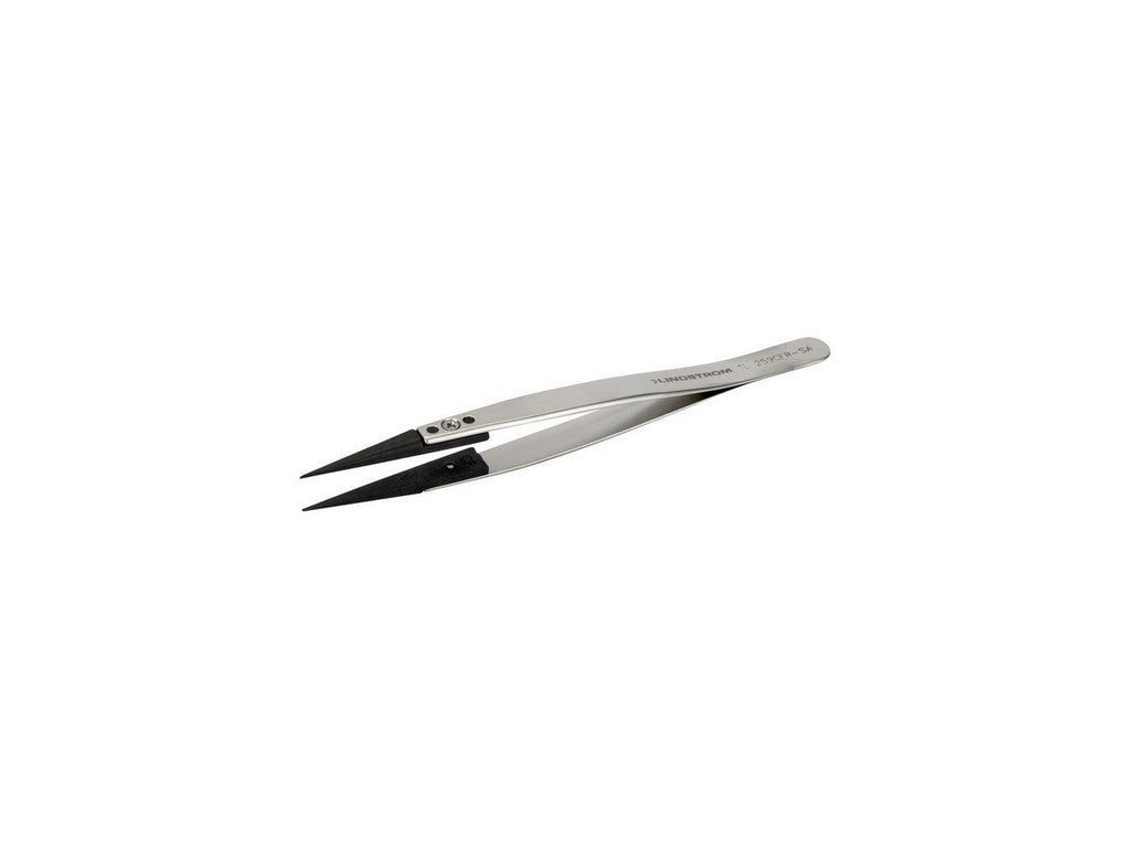 Lindström tweezers antimagnetic in stainless steel with replaceable strong carbon fiber tips 130mm