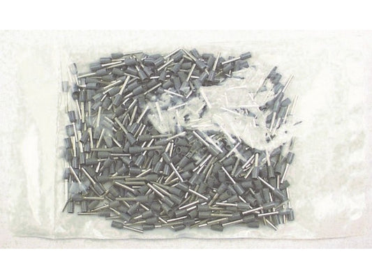 Terminalrør isolert grå 0,75mm-L10mm; pose m/500stk.