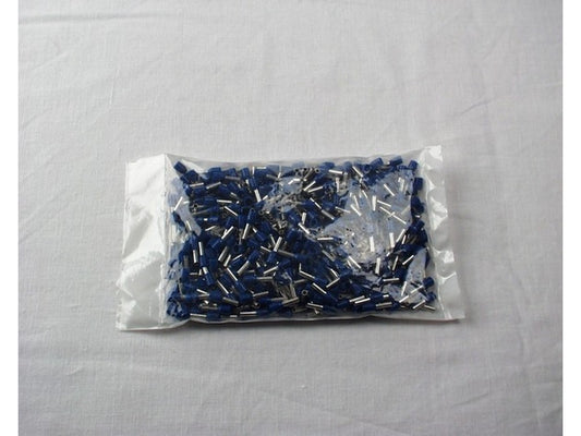 Terminalrør isolert blå 2,5mm-L12mm; pose m/500stk.