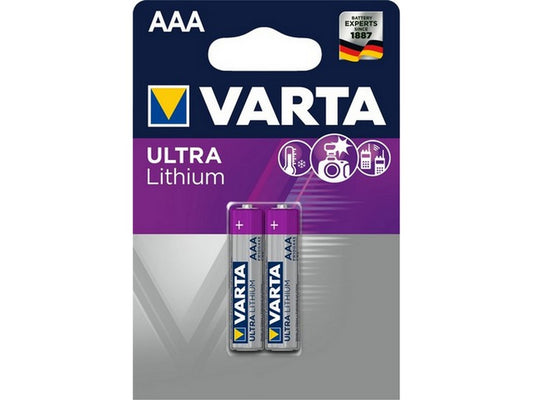Varta batteri lithium AAA 1,5V; Ø10,5x44,5mm BL-2