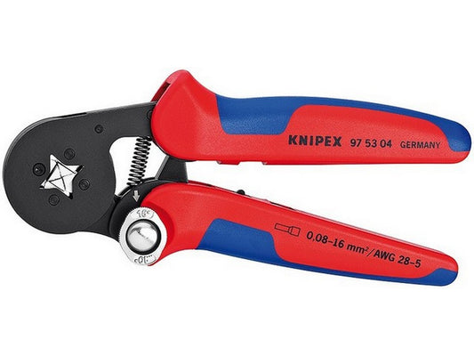 Crimping pliers self-adjusting for terminal tubes 0.08-10 mm2