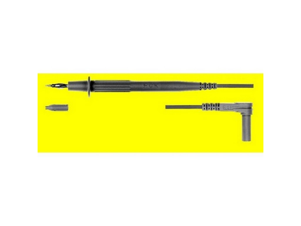 Test lead 1.0m sil. XPS-484 angle/probe black 1000V-CATIII