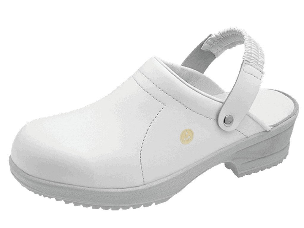 Træsko FILE ESD hvid med hælrem