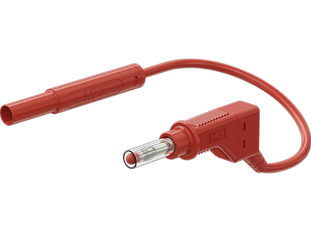 Testlink. 1mm PVC 1,0m rød SASK-4N-F10 1-side m/fjærisolasjon 1000V/19A CATIII