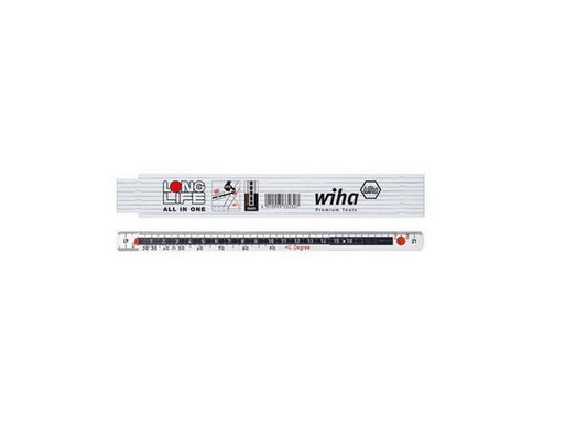 Fiberglass measuring stick 2m 10-joint white