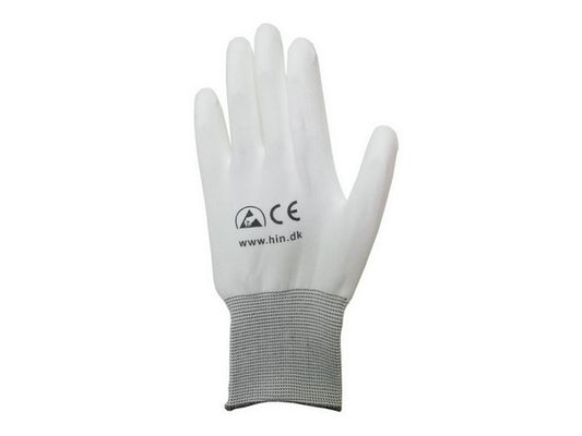 Gloves ESD Grey carbon PU-coated fingertips size L