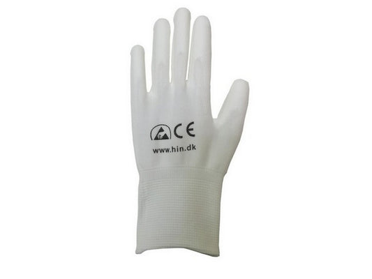 Gloves ESD Grey carbon PU-coated fingertips size S