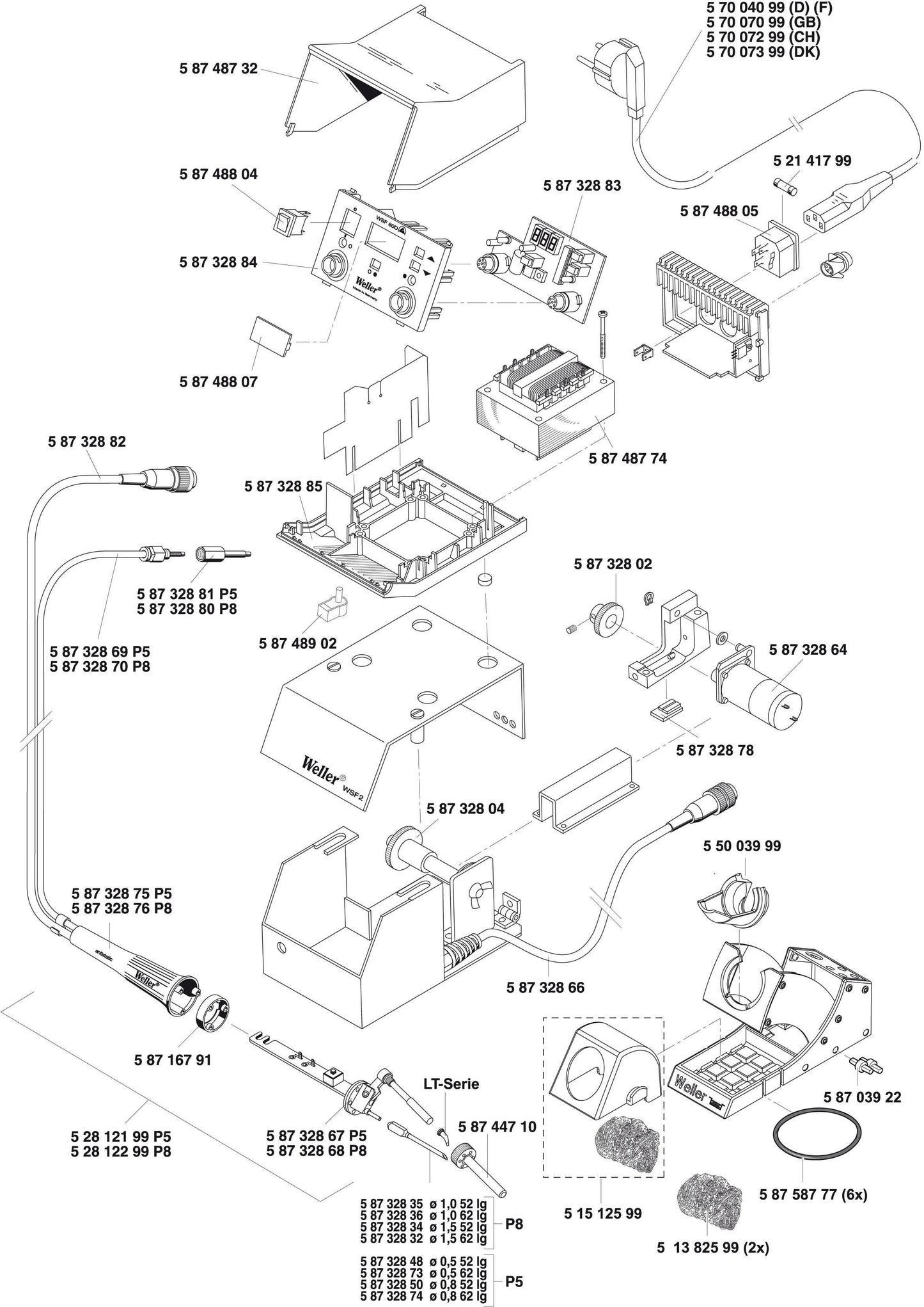 Soldering station ESD WSF-81D8 with tin feed 0.8mm-1.5mm