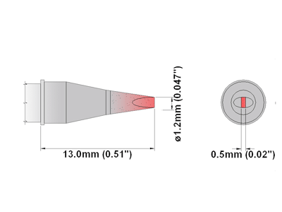 Loddespids Chisel 30° 1,2mm til TMT-2000S