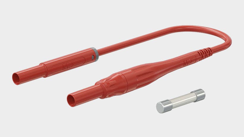 Test lead PVC SAK4N-F10-ILF f/fuse max 8A Ø4mm RED 100cm 1000V CATIV FUSE PURCHASED SEPARATELY