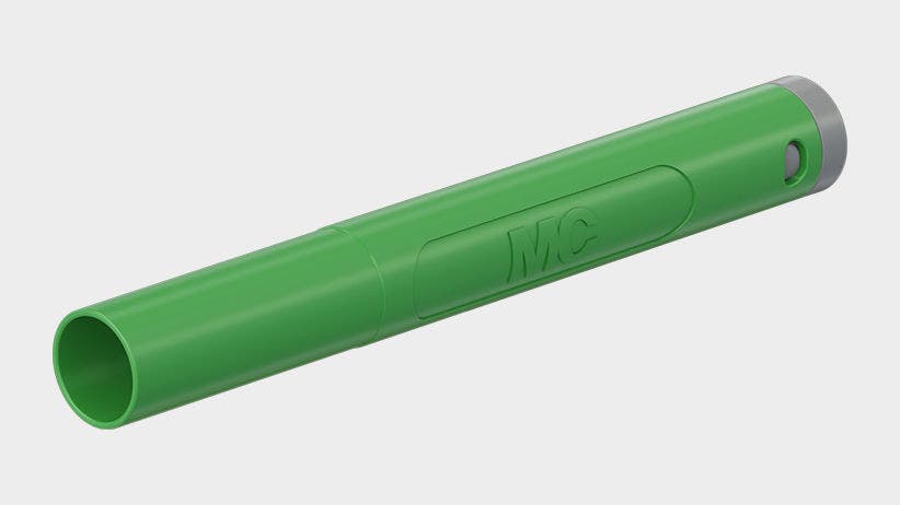 Han-stik Ø4mm SACR10-4A-39-TW GRØN CATII 1000V/CATIII 600V 19A max.1,0mm Ø3,9mm f/crimpning FORGYLD