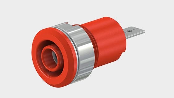 Stikkontakt SLB4-F/A nikkelbelagt blå CAT III 1000V 24A