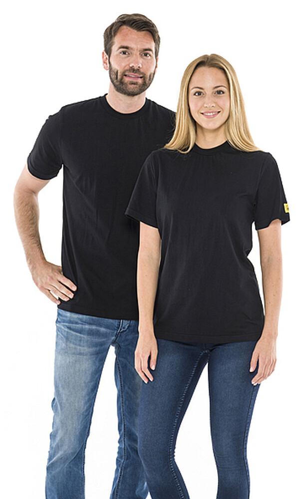 ESD T-shirt med rund hals, sort, 150g/m²